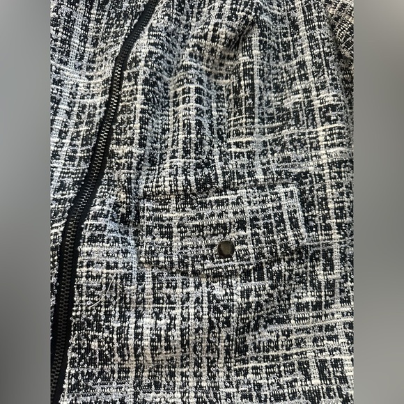 Lane Bryant Knit Tweed Moto Jacket β Black & White β Size 18 - Picture 11 of 16